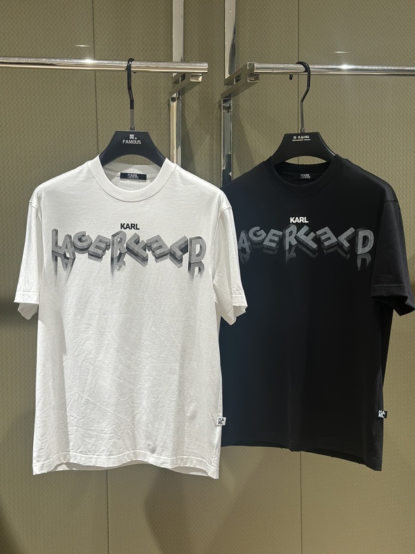 Karl Lagerfeld 26 Spring and Summer New Fashion Brand Men's Short-Sleeved Lettered Loose T-Shirt Karl Lagerfeld 26 Spring and Summer New Fashion Brand Men's Short-Sleeved Lettered Loose T-Shirt