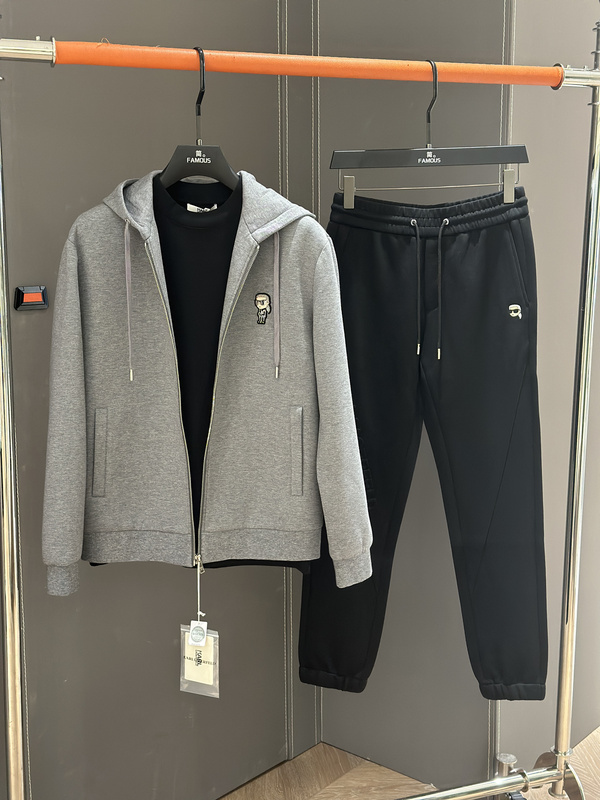 Karl Lagerfeld Karl Lagerfeld Autumn and Winter Hooded Sweatshirt Jacket Men's Zip-Up Shirt Karl Lagerfeld Karl Lagerfeld Autumn and Winter Hooded Sweatshirt Jacket Men's Zip-Up Shirt