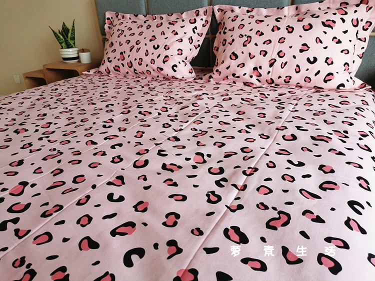 Cotton cũ thô da báo in đơn mảnh lưới đỏ bông đôi chăn mat lanh màu hồng 1,8 m giường - Khăn trải giường ga giường