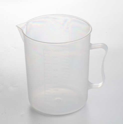 塑料量杯 带柄 塑料刻度烧杯 500mL 1000ml 玻璃仪器 化学实验室