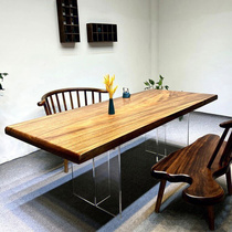 Walnut wood tea table desk Tea table Tea table and chairs combined acrylic office tea table