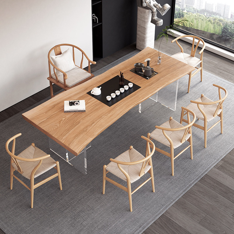 Modern minimalist acrylic tea table combined Zen Light Luxury Office Kung fu tea table tea table