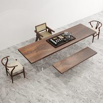 Modern minimalist acrylic panel tea table suspension office retro tea table tea table for a few solid wood kung fu tea table