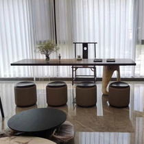 Simple modern solid wood board tea table and chair combined tea table room houseBuilding tea table balcony small tea table log