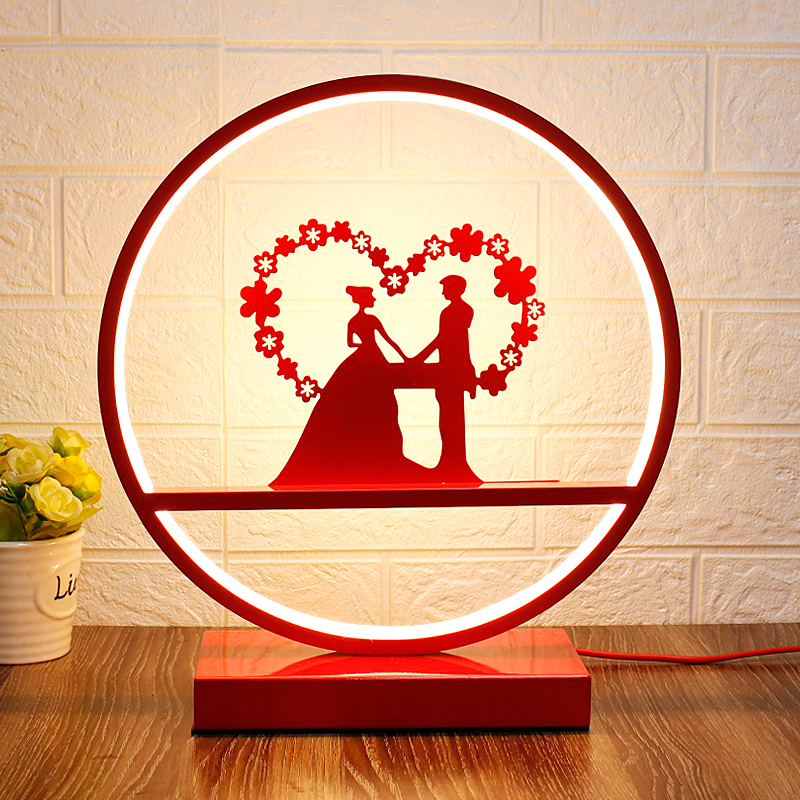 Table lamp Bed lamp Bedroom girl warm creative simple modern warm wedding room dowry gift net red night light