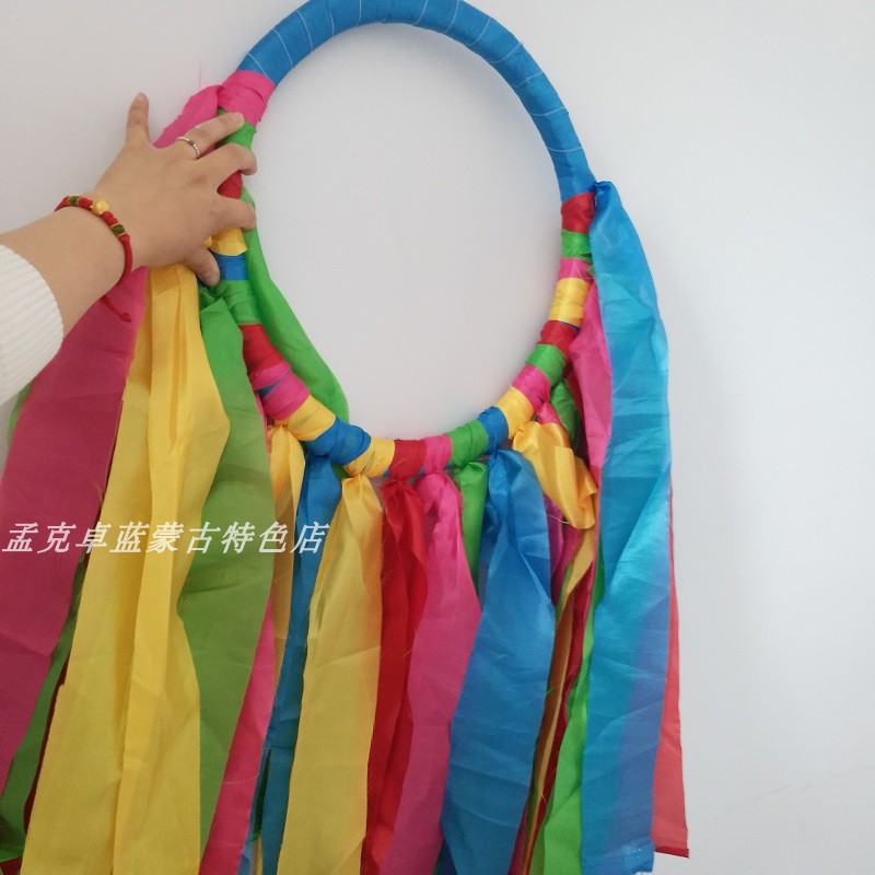 Will Gabok Circle Mongolian Wrestler Collar Poker Hand Jingga Five Color Ring Craft Yurt Decoration