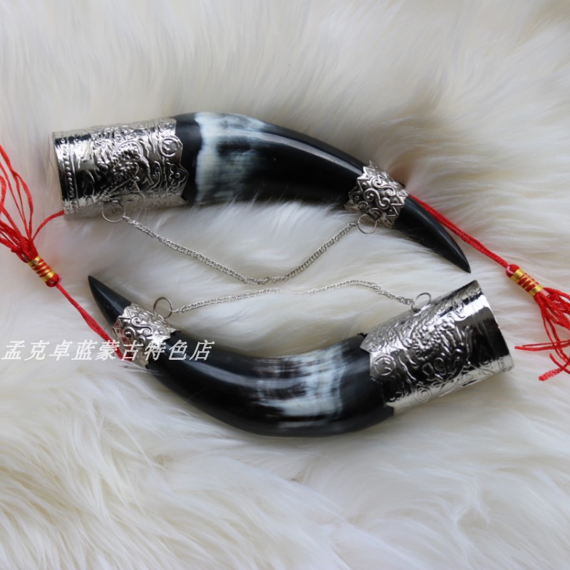 Mongolian characteristic horn cup VIP toast cup Grassland characteristic natural horn alliance glass