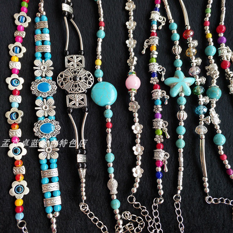 Ethnic Wind Bracelet Stone Bracelet Ornament Small Elephant Auspicious Ruyi National Bracelet Ornament Full Shop Full-Taobao