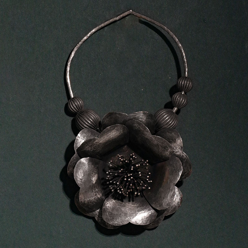 Wearing Silver Jewellery Handmade Silver Large Flower Knocks Lace Up Wall Pure Silver Pendulum Display