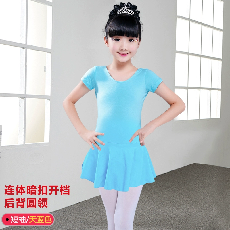 Trang phục khiêu vũ của trẻ em Quần áo tập thể dục của phụ nữ Trang phục ngắn tay dài múa ba lê cotton thể dục nhịp điệu quần một mảnh