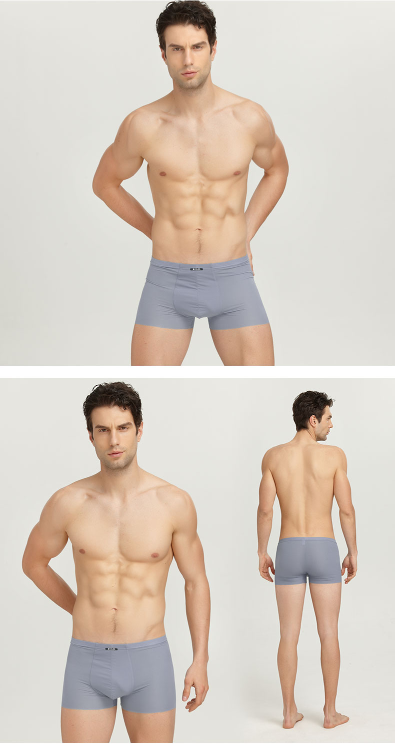 Quần lót nam Shile không có dấu vết quần eo trái tim thể thao thoáng khí nam thanh niên cotton bốn góc quần short quần lót nam lưới