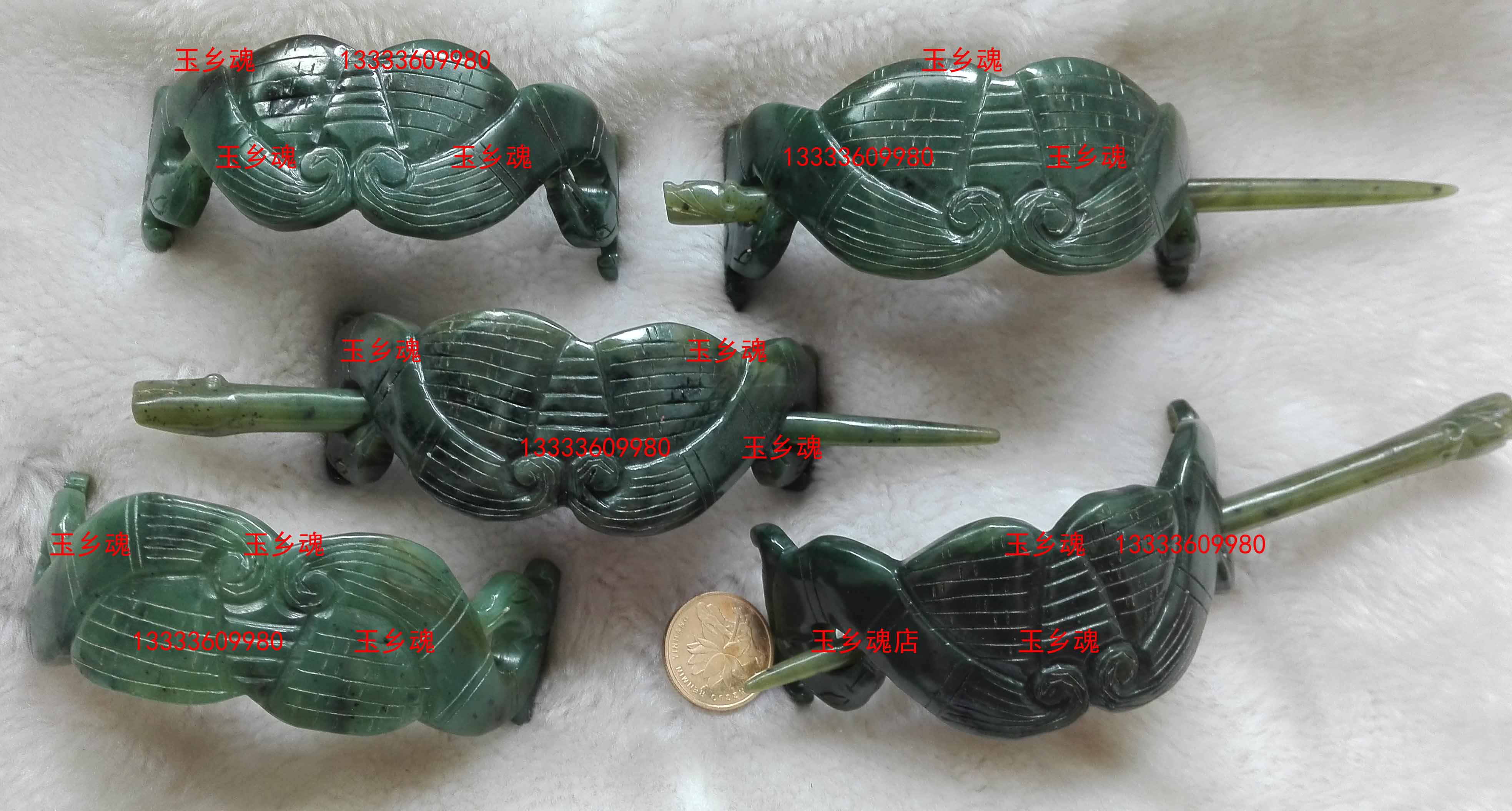 Crown protection A natural Russian jasper hairpin dragon and phoenix headband Jade hairpin hairpin is worth having a certificate