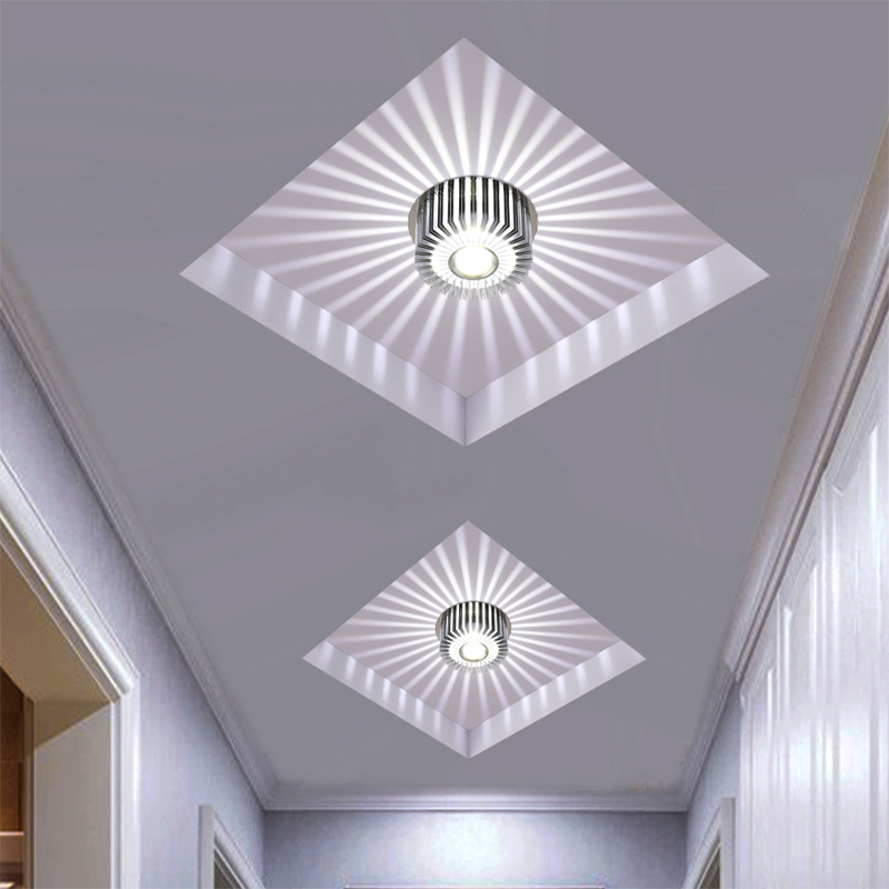 Spotlight LED Ceiling Light Embedded Aluminum Walkway Light Entrance Corridor Light Suspended Ceiling Shape Decorative Hole Light Creative