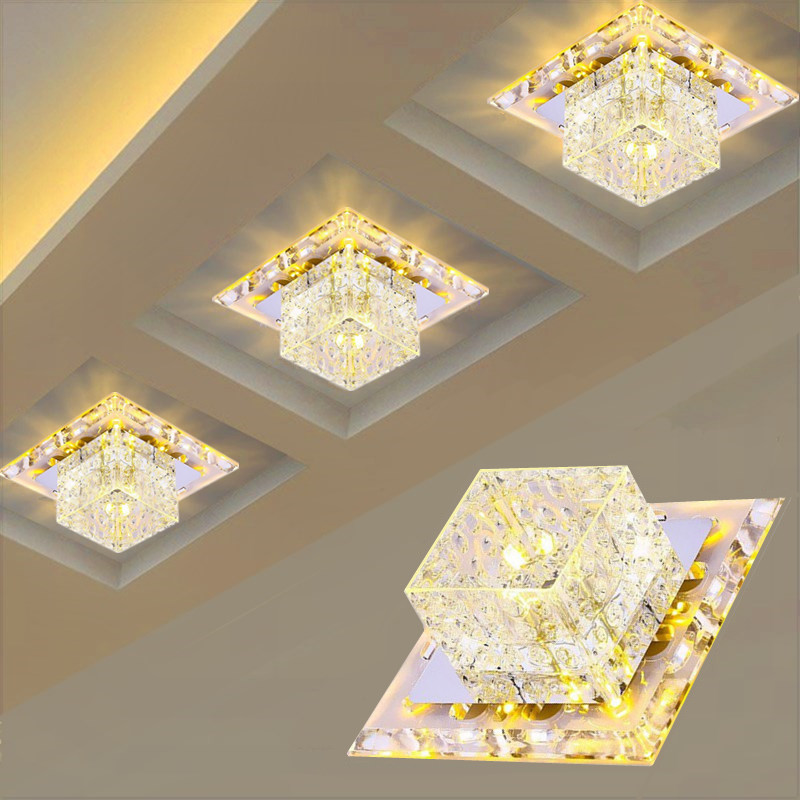Cylinder light led ceiling projection lamp recessed corridor Water crystal light corridor lamp square Xuanguan small suction light lamp minimalist Hyundai