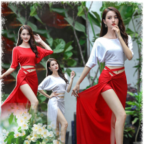 Belly dance practice suit 2021 new suit summer fairy oriental dance suit beginner sexy long dress