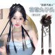 Ball head wig new Chinese style double twist high ponytail