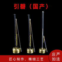 Buddhist Supplies Paraphernalia Pint Pure Copper Plus Silver Seduce solid wood long handle to lead Qingji Temple Chant Buddha Telescopic Citation