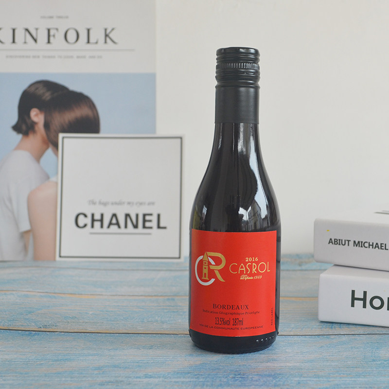 France imported wine version 187ml glass bottle in 2016 with the hands of the red decoration collection