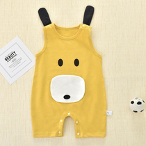 Baby sleeveless one-piece dress Summer thin Newborn Clothes 0-3-year-old baby Pure cotton cute Harvest sweatshirt