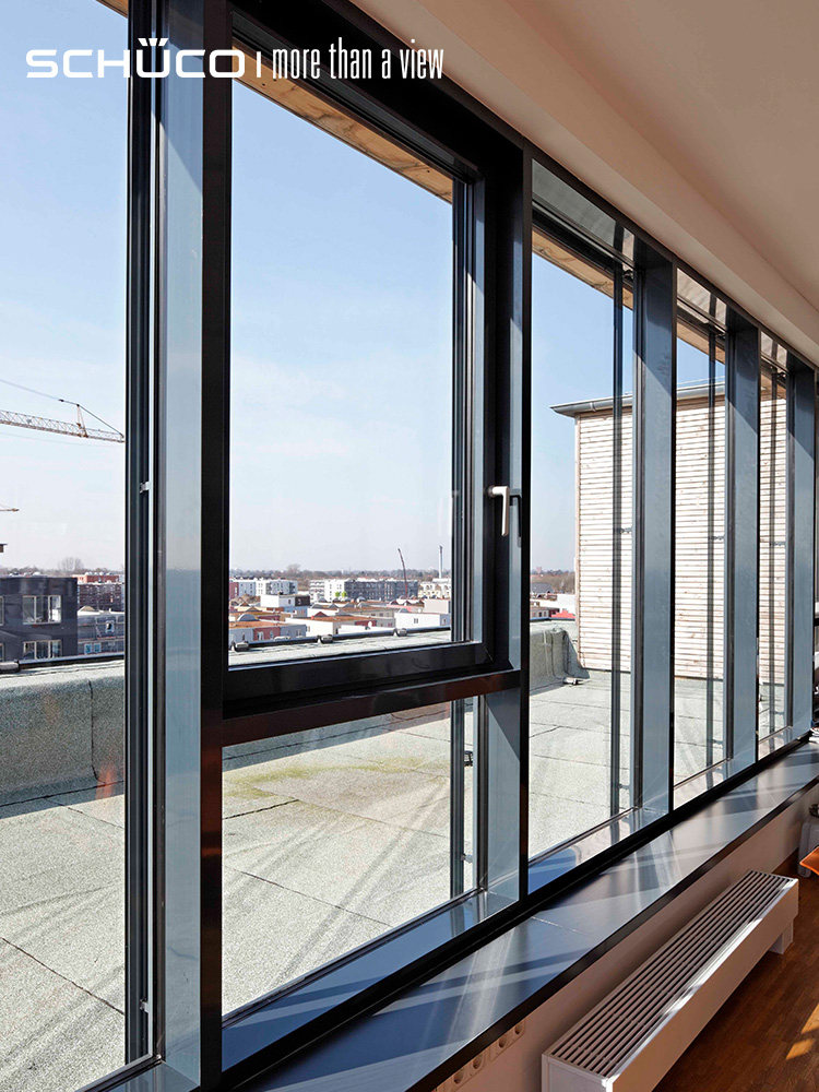 Germany Schüco doors and windows SCHUCO 75SI interior open inner inverted window sound insulation indoor and outdoor windows floor to ceiling windows