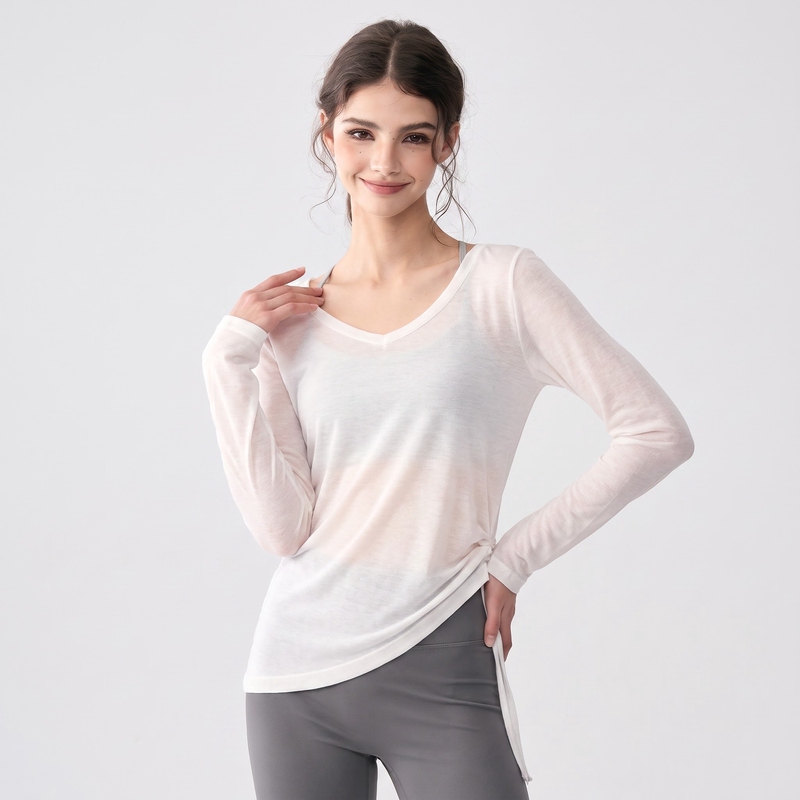 Lulu Vuru Loose Yoga Long-Sleeved Women's Quick-Drying Breathable Sports Top Training Pilates Fitness Cover-Up New Lulu Vuru Loose Yoga Long-Sleeved Women's Quick-Drying Breathable Sports Top Training Pilates Fitness Cover-Up New