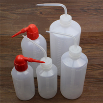 Elbow white transparent plastic washing bottle 500ml250ml1000ml red head pointed mouth bottle with cover cleaning