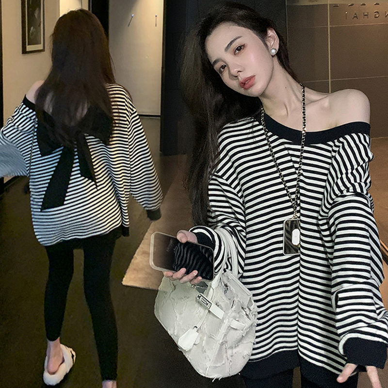 Pregnant Woman Autumn Clothing Suit 2021 New Fashion Spring Autumn Season Striped Blouse Loose Large Size Code Net Red Two Sets Autumn Winter