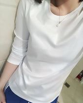 A long - sleeved T - shirt in a small - sleeved simple - collar with a classic 70 silk cotton pure cotton