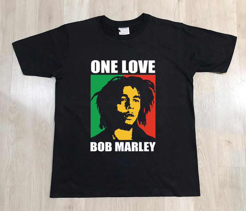 Bob Marley Bob Marley T-Shirt American Retro Street Style Loose Round Neck Pure Cotton Short-Sleeved T-Shirt