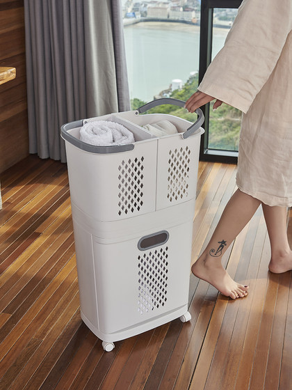 Japanese-Style Household Dirty Clothes Basket Storage Rack Laundry Basket Bathroom Dirty Clothes Storage Bin Plastic Bathroom Dirty Clothes Basket