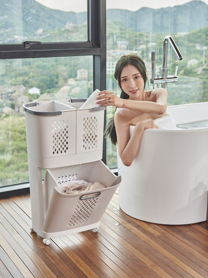 Japanese-Style Household Dirty Clothes Basket Storage Rack Laundry Basket Bathroom Dirty Clothes Storage Bin Plastic Bathroom Dirty Clothes Basket
