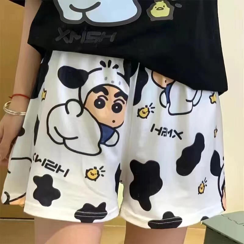 Summer Pajama Shorts, Thin High-Waisted, Sweet and Cute Cartoon Loose-Fitting Home Casual Pants, New Style