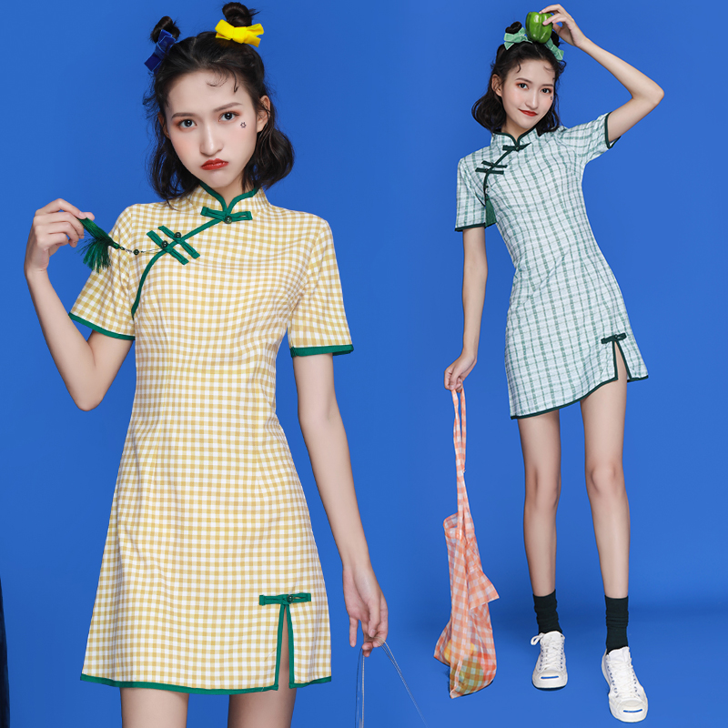 Fresh cheongsam, dress, summer skirt, french style, 2021 years