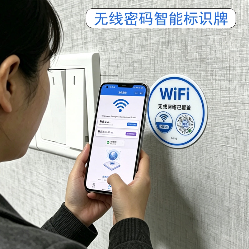 Wifi Sticker for Xiaomi, Huawei, and Apple Phones Nfc Tap to Connect to Wireless Network Password Pvc Sign
