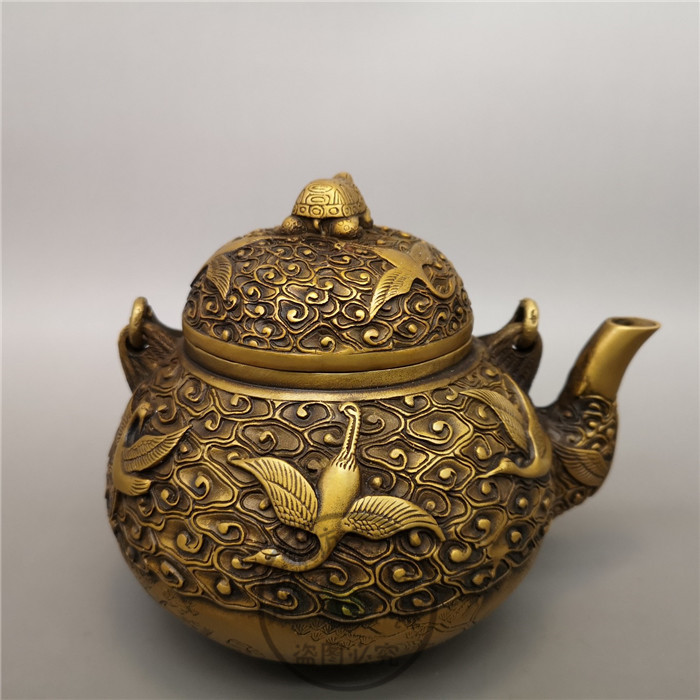 Special price antique pure copper Xiangxiang pattern wine jug Kettle Teapot Teapot Family Residence Decoration Gift Ancient Play collection Swaying Pieces