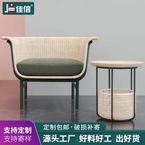 Outdoor rattan sofa coffee table combination outdoor garden terrace balcony villa garden Nordic open-air leisure rattan chair