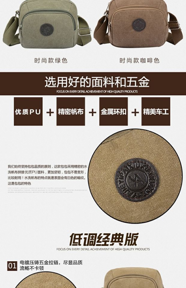 Đàn ông mới túi nhỏ nam túi vải túi đeo vai Túi xách Messenger Túi đeo vai nhỏ túi vuông nhỏ nam túi gucci chính hãng