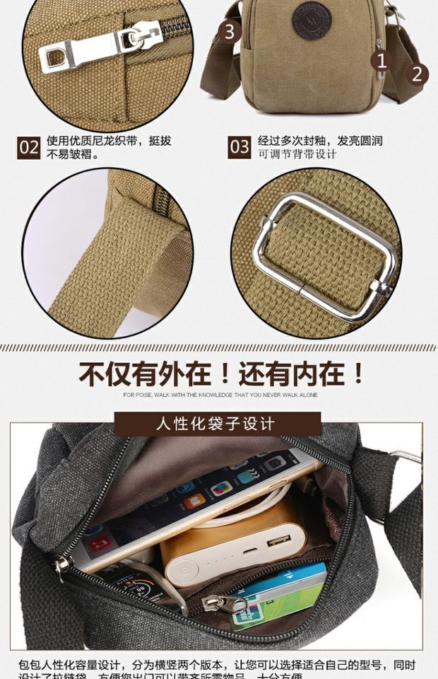 Đàn ông mới túi nhỏ nam túi vải túi đeo vai Túi xách Messenger Túi đeo vai nhỏ túi vuông nhỏ nam túi gucci chính hãng