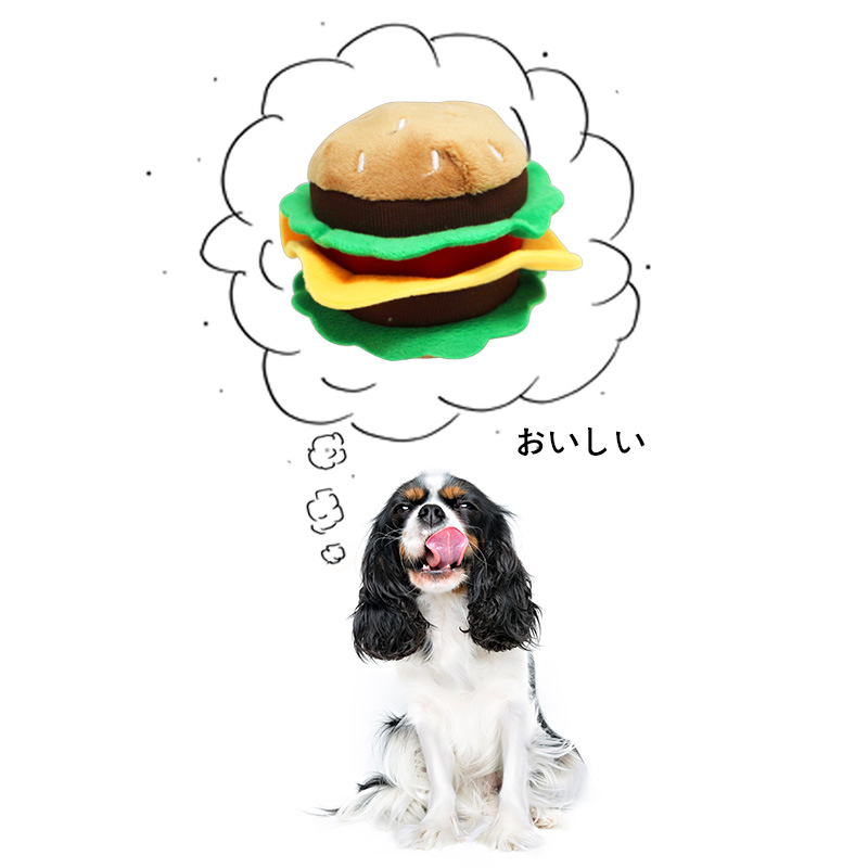 Nhật bản phong cách pet plush knot vocal pet dog cat đồ chơi dâu tây burger vịt con heo con đồ chơi cho chó ngứa răng