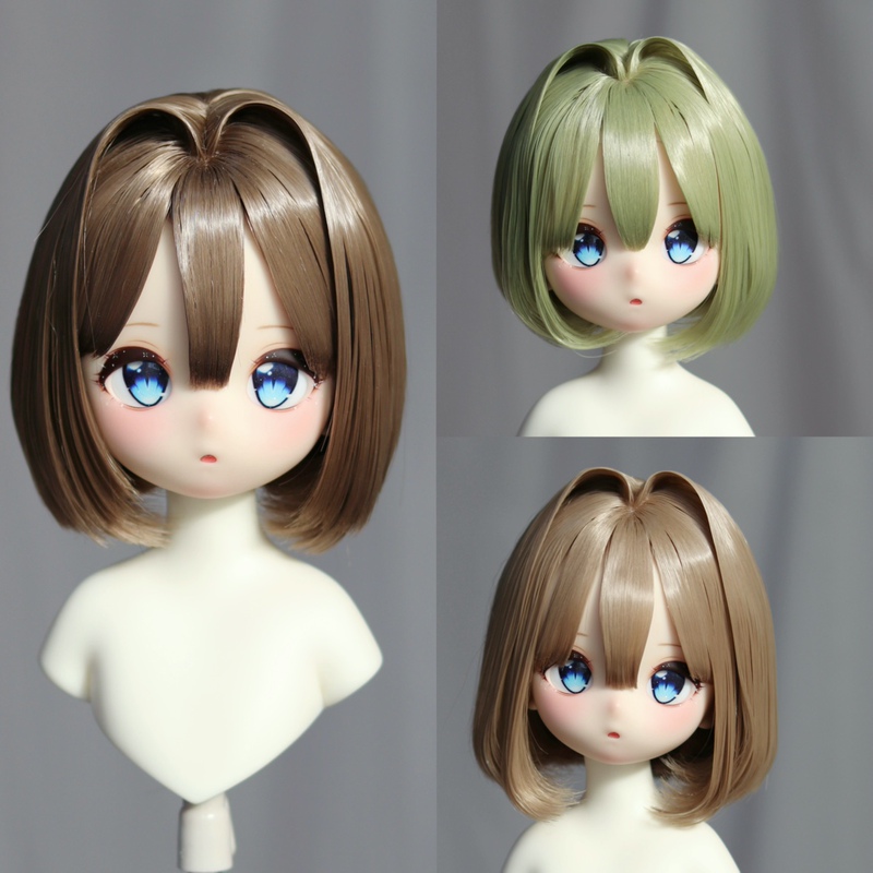 Bjd Doll Wig, Two-Dimensional High-Temperature Fiber Wig, Cat Elf Style Hair