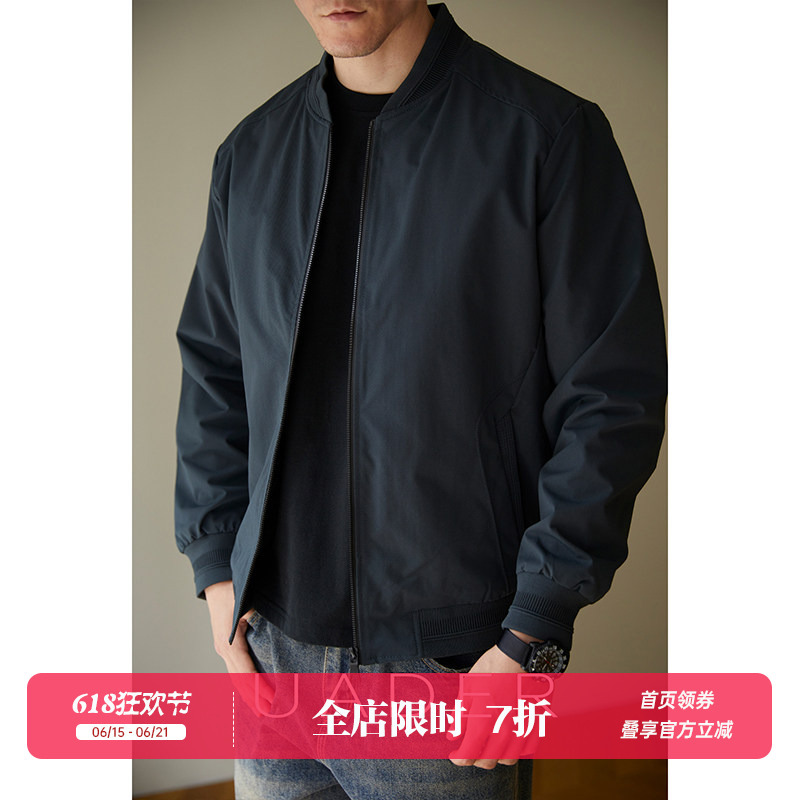 Uader Baseball Collar Jacket Men's 26 Spring and Summer New American Casual Pilot Jacket Commuter Wrinkle-Resistant Uader Baseball Collar Jacket Men's 26 Spring and Summer New American Casual Pilot Jacket Commuter Wrinkle-Resistant