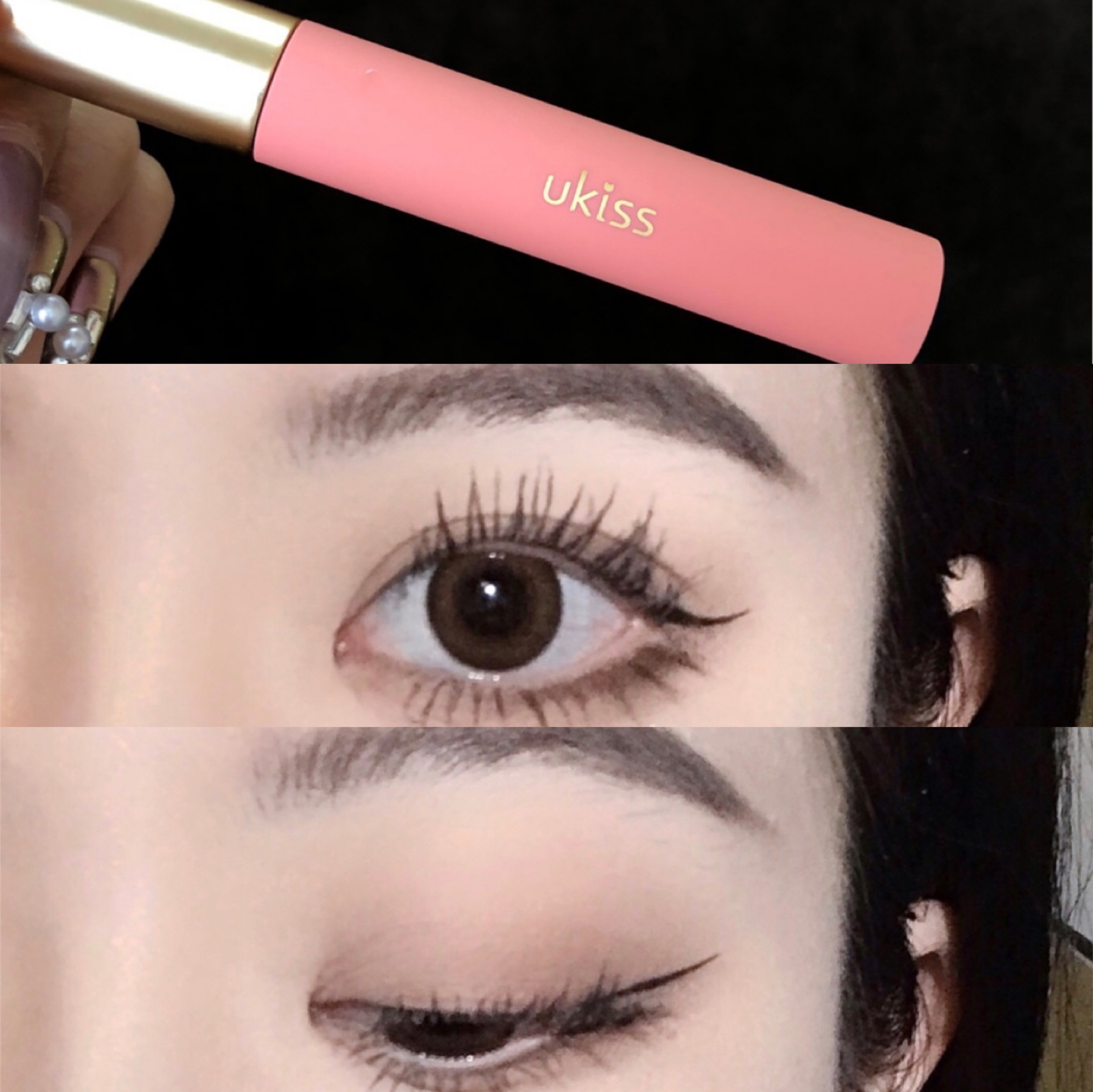 How can one lasting a day not collapse?UKiss eyelash hit base cream Natural curly and waterproof without fainting