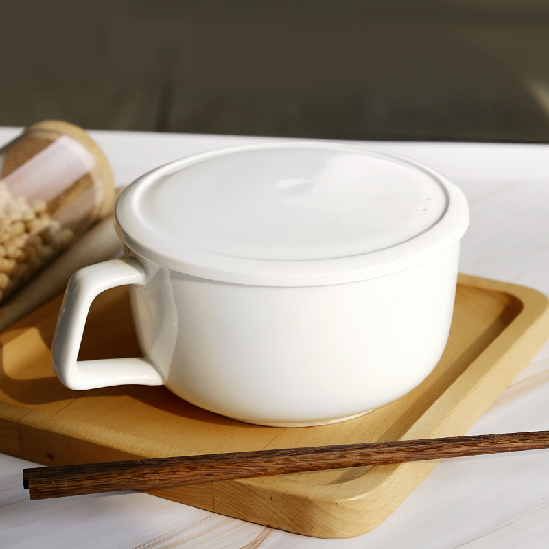 Creative ceramic bowl bowl with the handle with cover household move ipads bowls bowl dessert bowl mercifully rainbow such as bowl of soup bowl with a cover on it