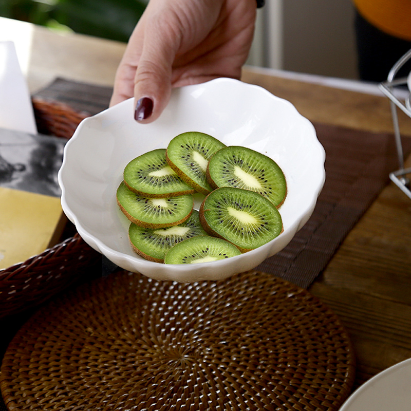 Household food dish pure white ceramic plate creative western food of hot plate cold dish plate fruit plate all the dried fruit tray