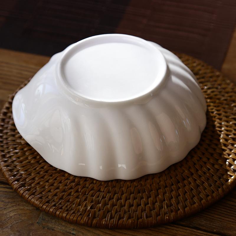 Household food dish pure white ceramic plate creative western food of hot plate cold dish plate fruit plate all the dried fruit tray