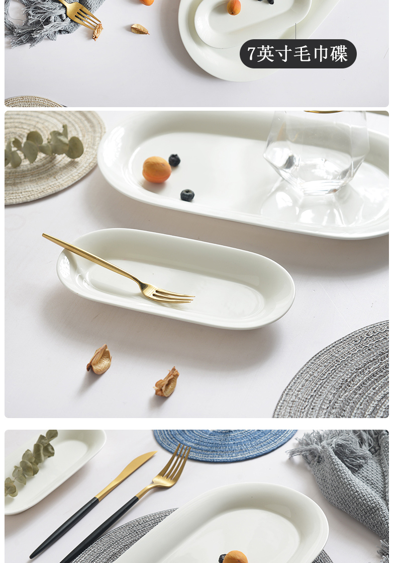 Square plate ceramic surroundings while tray dish dish plate FanPan dumpling dish fruit bowl rectangle plate ipads plate