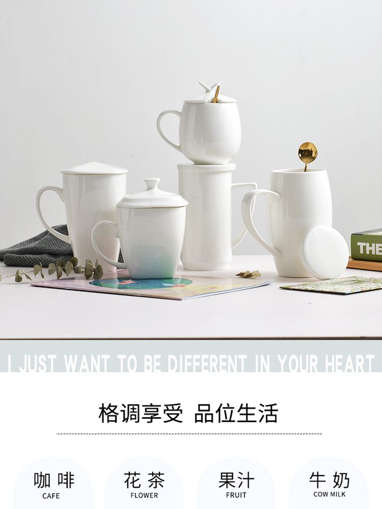 Tangshan ipads porcelain white creative picking keller cup lid glass ceramic cups water cup custom logo
