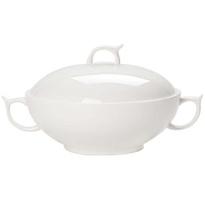 Tangshan home lead - free pure white ipads porcelain 10 inches Korean pan ceramics tableware suit soup pot large soup bowl