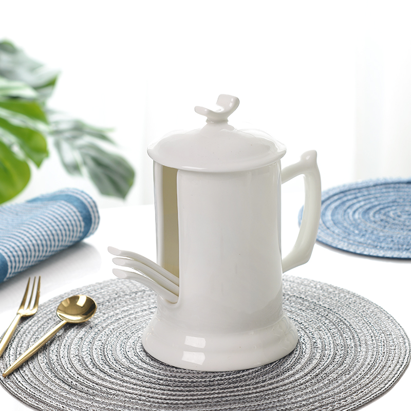 Kitchen shelf ipads porcelain pure white bamboo chopsticks chopsticks box ceramics cutlery receive basket swan
