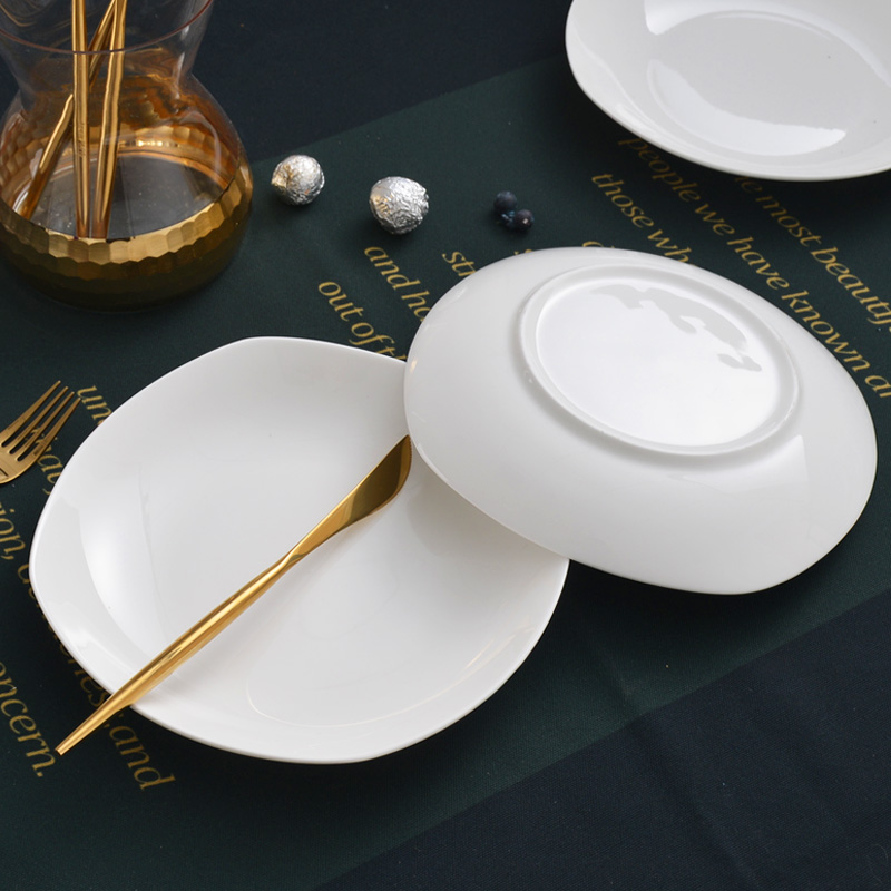 Tableware plate 10 ipads porcelain white son home plate round dish dish 8 inch plates FanPan ceramic plate
